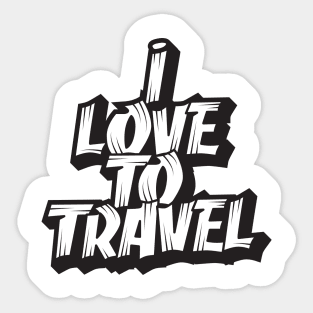 i love to travel graffiti Sticker